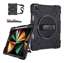 Funda iPad Pro 12.9 5th Gen Silicona Grado Militar+asa Mano