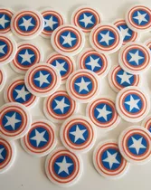 Capitán América Toppers De Azúcar Comestibles Para Cupcakes 