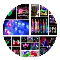 Combo Cotillón Luminoso Pack 200 Articulos , Aprox 100 Personas , Fiestas , Casamientos , Led , Fluor , Neon