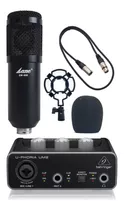 Placa De Sonido Behringer Um2 + Mic Condenser + Cable Xlr