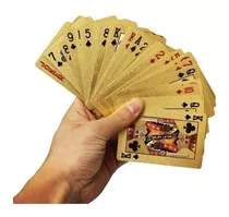 Baralho Dourado Ouro 24k Folheado Poker Truco Cartas Quality