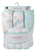 Set Toalla Para Bebes Pack X6 Color Turquesa Jirafa