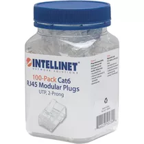 Plug Bote 100 Piezas Conector Rj45 Intellinet 502344 Cat6