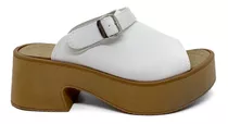 Sandalias Plataforma Mujer Zueco Zapato Taco 6 Cm Faja 410