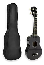 Ukelele De Madera Soprano Con Funda Manual Y Lecciones Color Negro