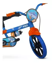 Bicicleta Aro 12 Absolute Passeio Infantil Bike Kids Tubarão Cor Azul/laranja
