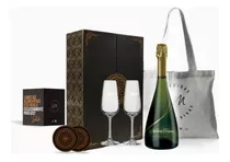 Box Regalo Navarro Extra Brut Copas Transparentes Grabadas