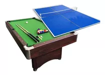 Mesa Pool + Tapa Mesa Y Acces Ping Pong Paño Azul O Verde