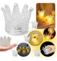 Mini Vela Forma Corona Con Luz Led Souvenir Escritorio Deco