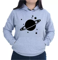 Blusa Moletom Feminina Canguru Planeta Estrela Alien Tumblr