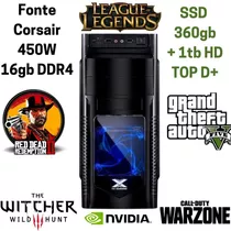 Pc Gamer Roda Tudo 16gb Ramddr4 Ssd 360gb + 1tb Font Corsair