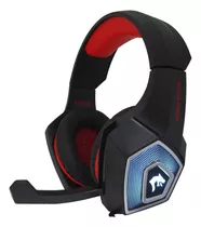 Fone De Ouvido Over-ear Gamer Infokit X Soldado Gh-x2000 Preto E Vermelho Com Luz  Rgb Led