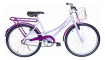 Bicicleta Aro 24 Passeio Infantil Bike Gilmex Lilás C/ Roxo