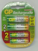 Pila Recargable Aa 2700 + 2 Aaa 1000 Blister X 4