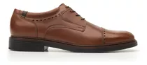 Zapato Derby Cap Toe Flexi Parker 400102 De Piel Tan Diseño Liso 26,5 Mx Para Adultos - Hombre