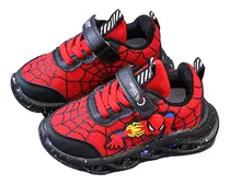 Zapatilla Diseño Hombre Araña, Spiderman Para Niños Luces