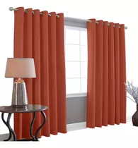 Cortinas Blackout Melocotton - Color Ladrillo - 275cm De Ancho X 215cm De Alto En 2 Páneles - Aislamiento Térmico , Reduce El Ruido Exterior , Cortinas Opacas Con Ojales , Lavable En Casa