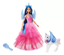 Boneca Barbie Fantasy Safira Com Unicórnio Hrr16 - Mattel