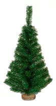 Arbolito Navidad Mini 60cm Con Base De Tronco Natural