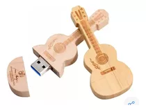 Pendrive Violão 16gb Música Guitarra Madeira Personalizado 