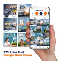 275 Artes Energia Solar Mídias Sociais Editáveis Pack Canva 