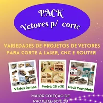 Pack Corte Laser Cnc E Router, Artes Mdf, Acrílico, Madeira