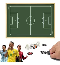 Futebol De Botão Campo Brinquedo Portátil + 6 Times De Botão