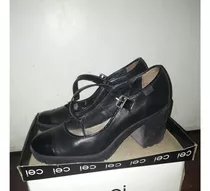 Zapatos Cei Nro 38 Negros, Tipo Guillermina Taco 8 Cm 