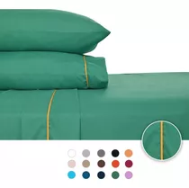 Sábanas King Size 2800 Hilos Extra Suave Premium Lisa Nature Color Green Diseño De La Tela Liso