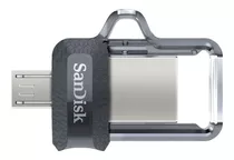 Pendrive Sandisk Ultra Dual M3.0 128gb 3.0 Preto E Transparente