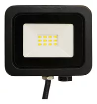 Reflectores Led Para Exteriores Impermeable Ip65 Cubierta De Vidrio Templado Luz Cálida 900 Lm Multivoltaje 100 - 277 V~ Illux Rl-3610.n 10 Watts Negro