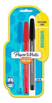 Boligrafos Paper Mate Kilometrico Trazo 1.0mm X 3 Colores Color De La Tinta Negro/azul/rojo Color Del Exterior Transparente