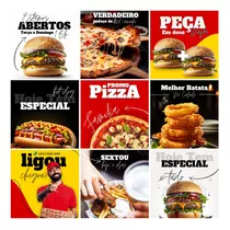 Pack Canva 9 Artes Editáveis Fast Food