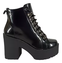 Botin De Mujer Plataforma Charol H65