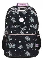 Mochila Grande Chenson Primaria Happy Girl Porta Tablet Negra Mariposa Hg65773-3 Coleccion Tanye Color Negro