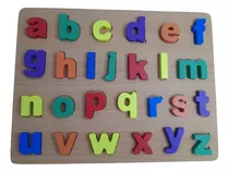 Tabuleiro Alfabeto Letras Em Madeira Mdf Encaixe Pedagógico