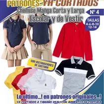 Patrones Ya Cortados Chemise Manga Corta Y Larga Escolar 