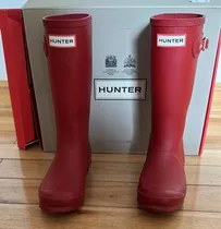 Botas Lluvia Niño/a Hunter Caña Alta Rojas Talle 32 Con Caja