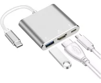 Adaptador Hub Usb C 1 A 3 Usb 3.0 Hdmi Usb C Pc Mac 4k