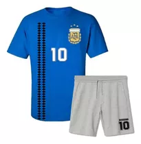 Remera + Short - Argentina - Afa - Escudo - Retro - Mundial