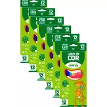 Kit 6 Caixas Lápis De Cor 12 Cores Grande Leo Eco Atacado