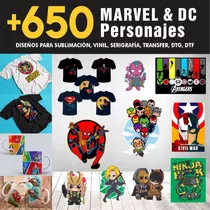 Mas 650 Vectores Personajes Comic Marvel Dc Sublimar Vinil