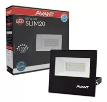 Refletor Led Avant Área Externa 20w 6500k Luz Branca Ip65 Carcaça Preto Luz Branco-frio 110v/220v