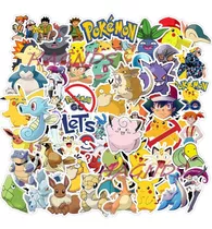 Set De 25 Pegotines Stickers De Pokemon Anime Manga  