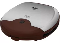 Mini Grill E Sanduicheira Inox Vermelha 750w Philco 220v