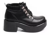  Botas Zapatos Mujer Plataformas Borcegos Livianas Negro
