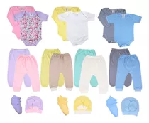 Kit C/23 Peças Body + Mijão Roupas Bebê Maternidade Enxoval 