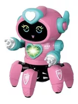 Aranha Robô Dançarino Rosa 6 Pernas Com Sons E Luzes