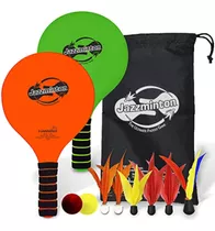 Jazzminton Deluxe Led Juego De Paddle Con Pelota,