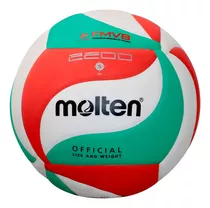 Balón #5 Voleibol V5m2200 Aprendizaje Escolar Pu Extra Soft Color Verde/blanco/rojo